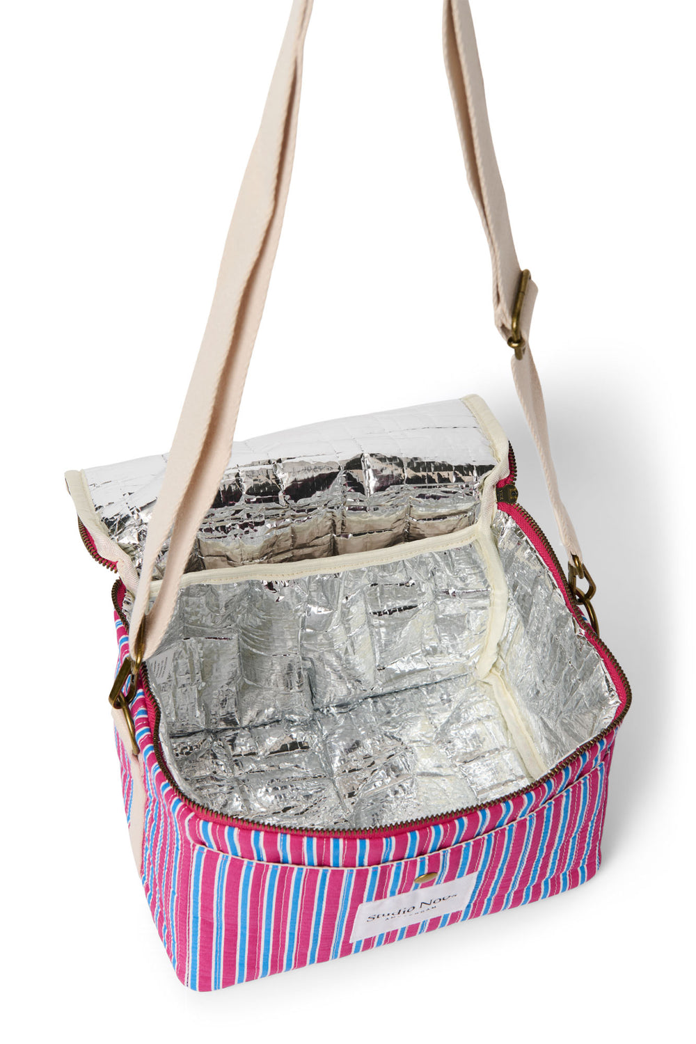 Poplin Striped Koeltas | Roze