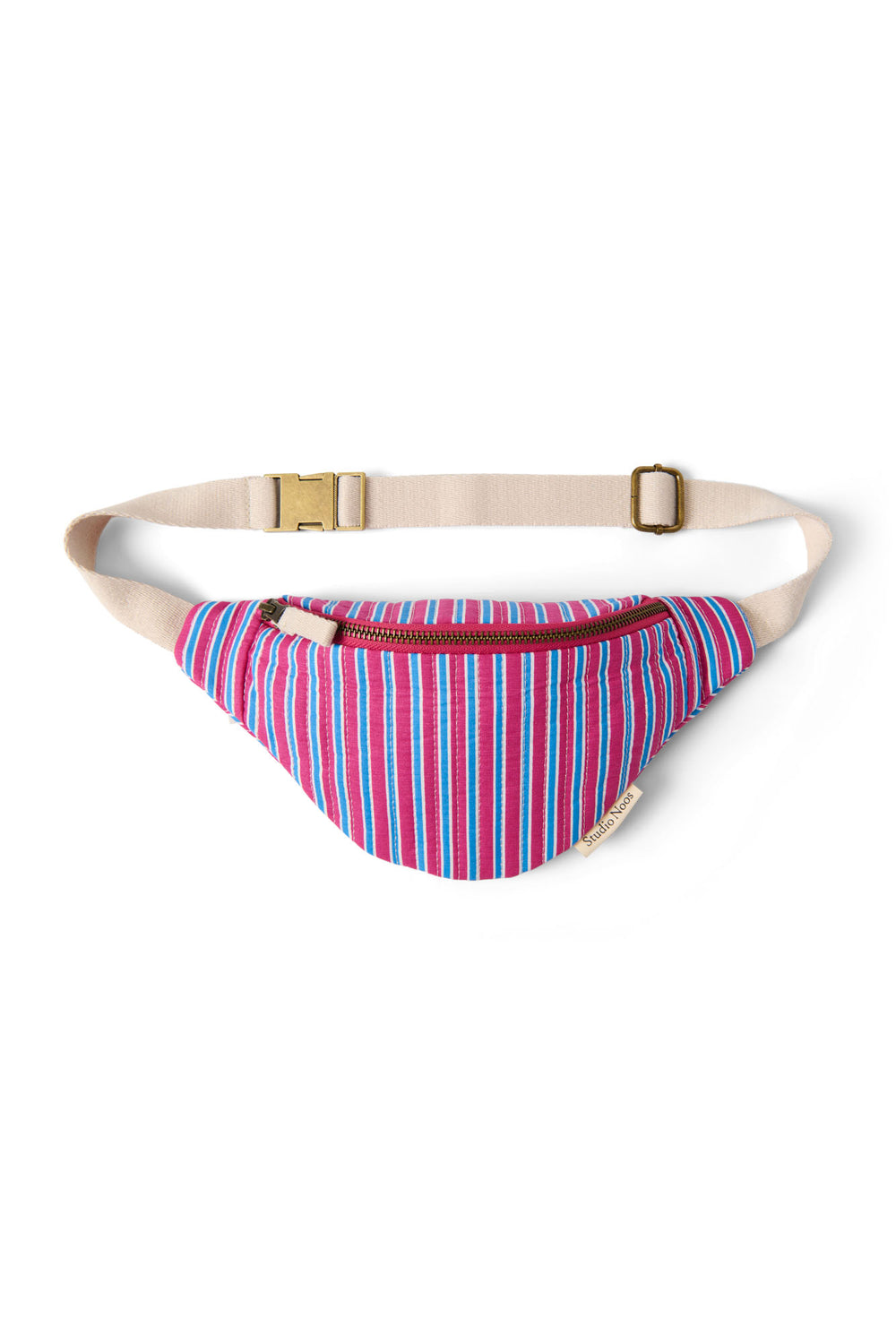 Poplin Striped Mini Fanny Pack | Raspberry