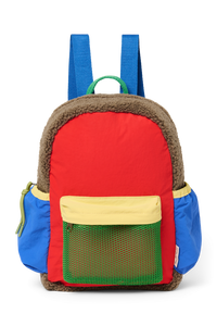 Rote Patchwork Midi-Rucksack