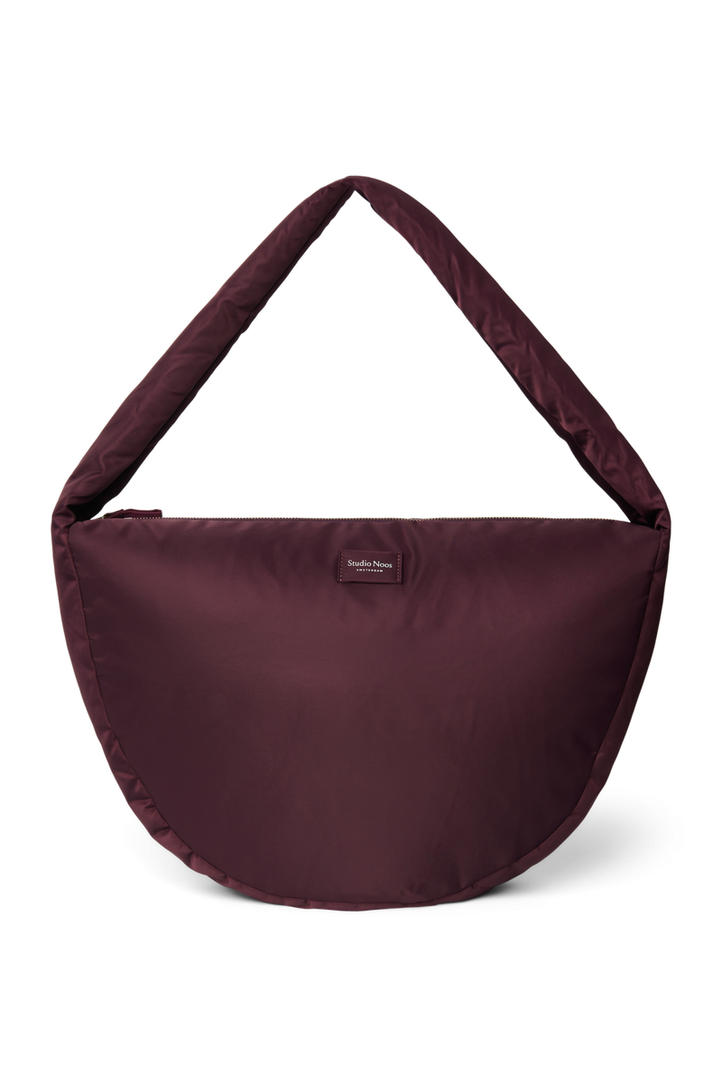 Technical Puffy Cross Body Bag, Burgundy