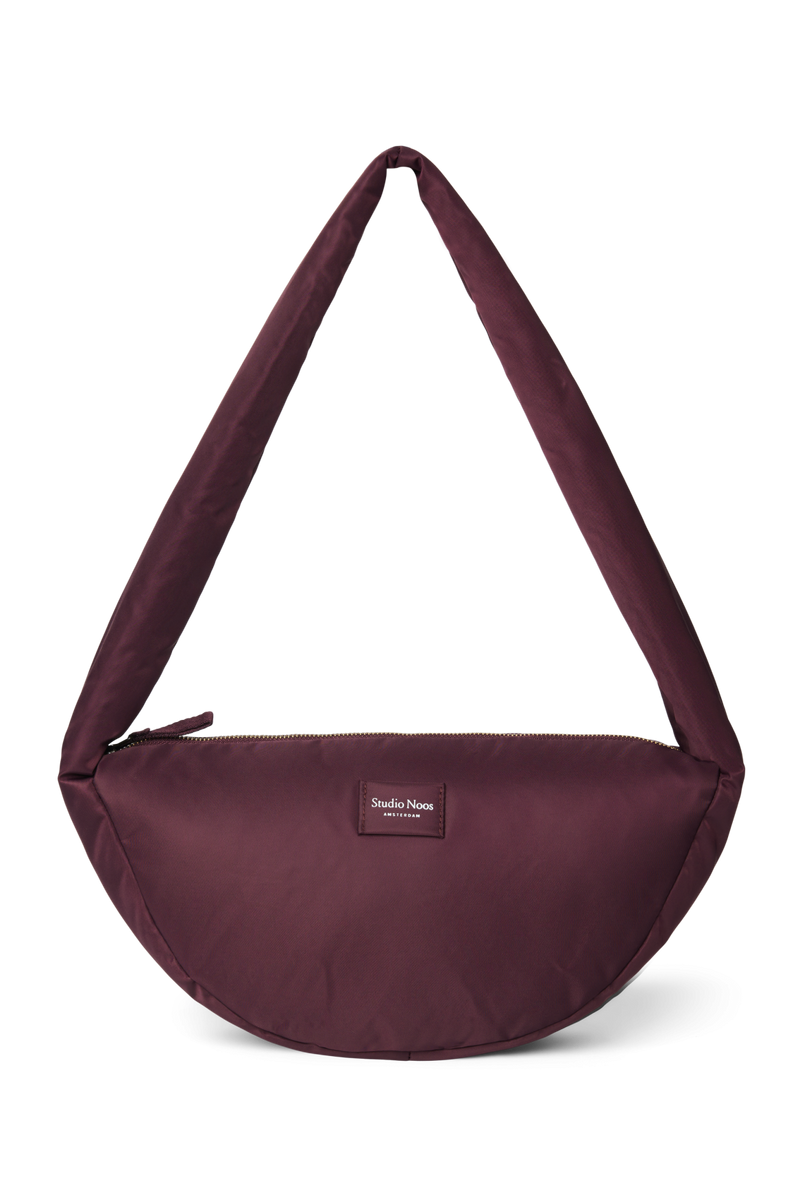 Technical Puffy Mini Cross Body Bag, Burgundy
