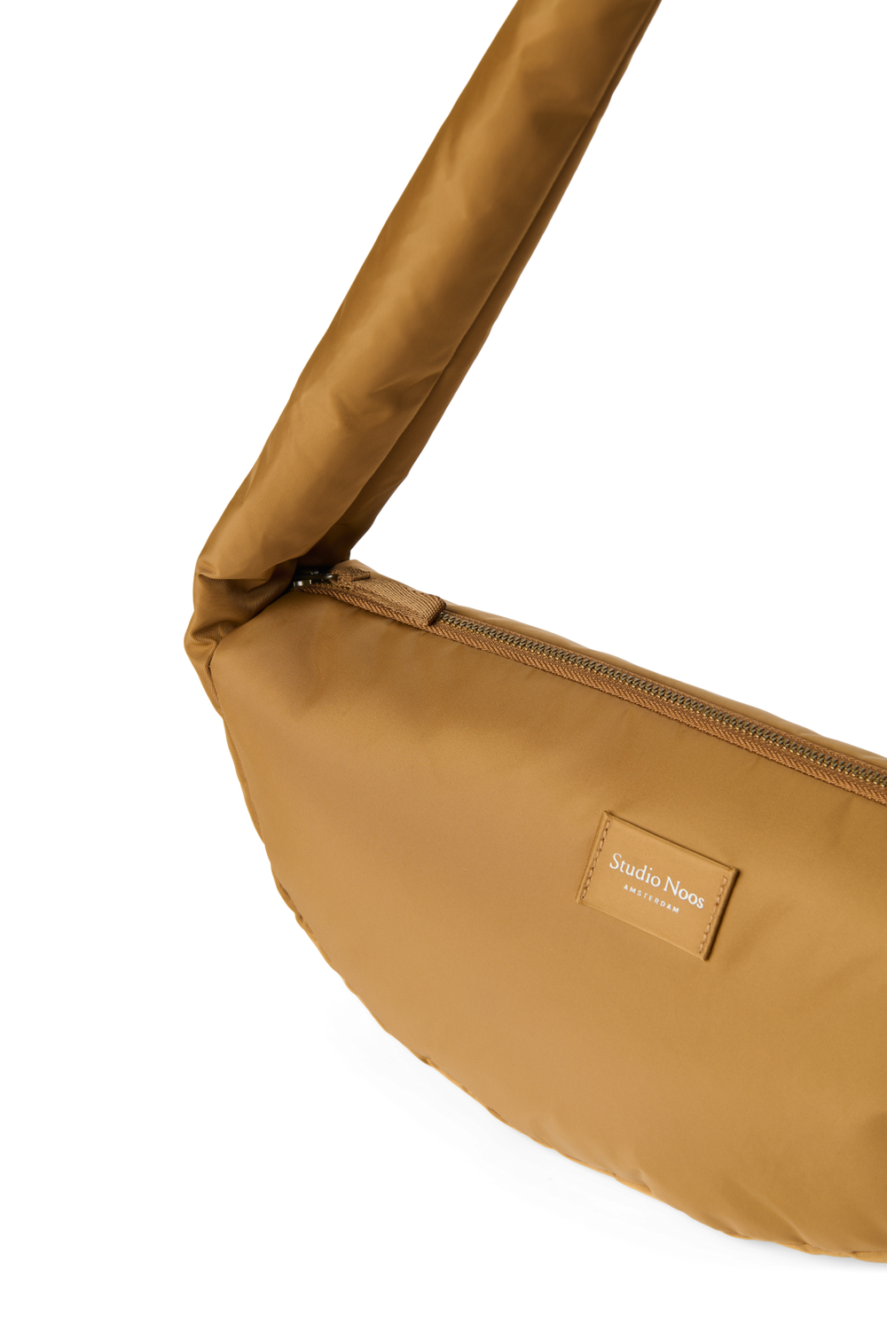 Technical Puffy Mini Cross Body Bag | Brown