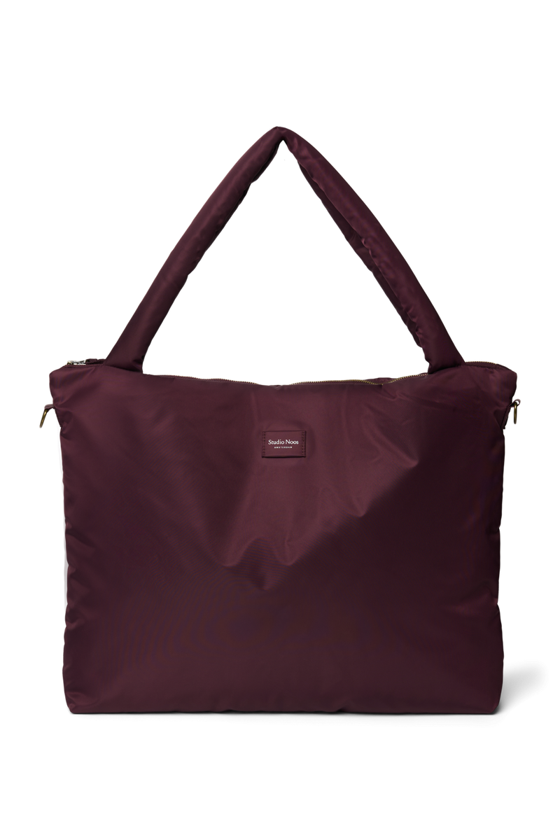 Technical Puffy Diaper Bag, Burgundy