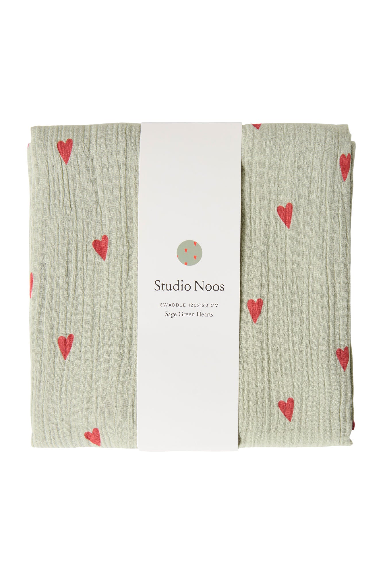 Swaddle Print Large | Green Hearts