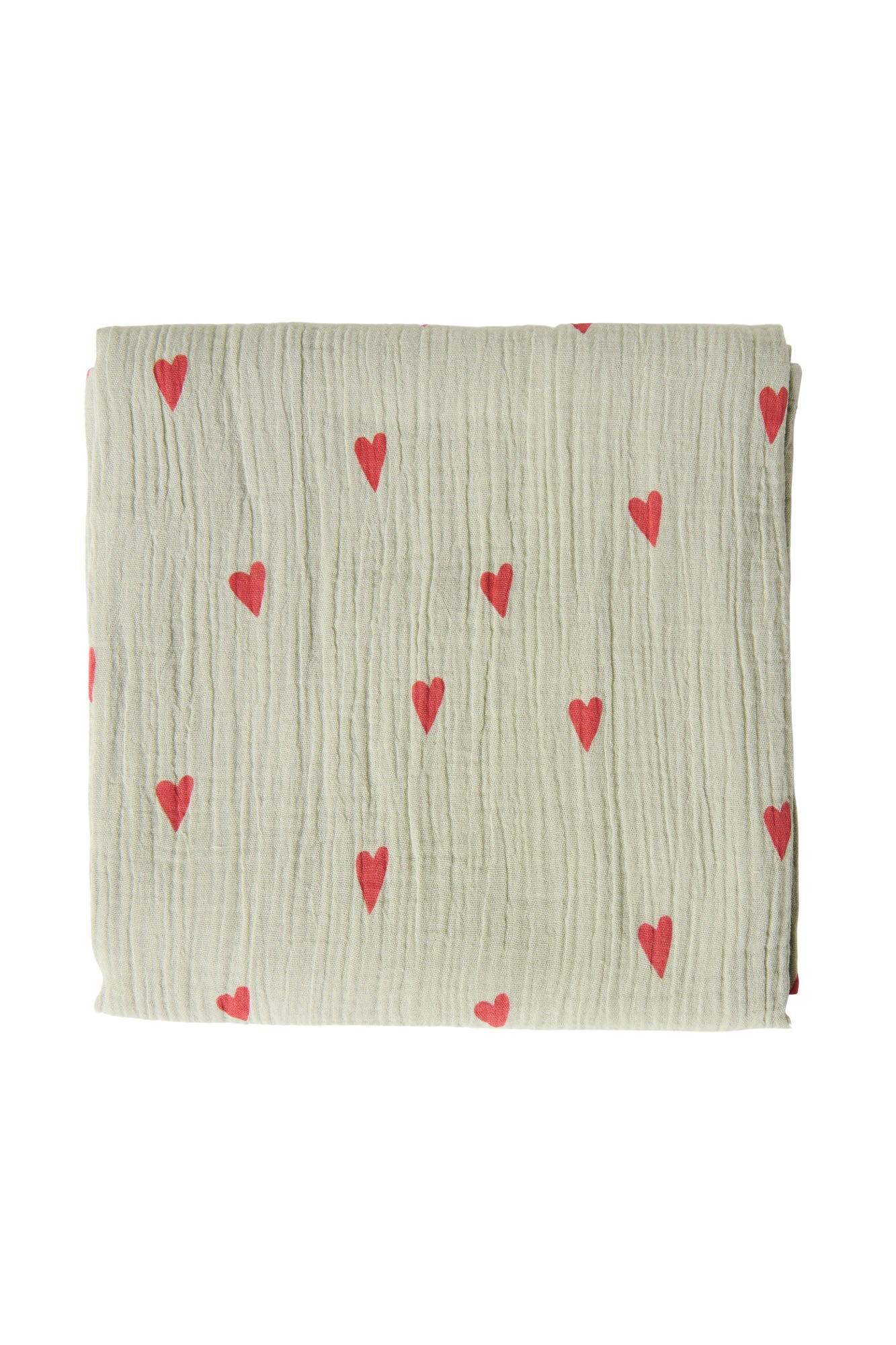 Swaddle Print Large | Green Hearts