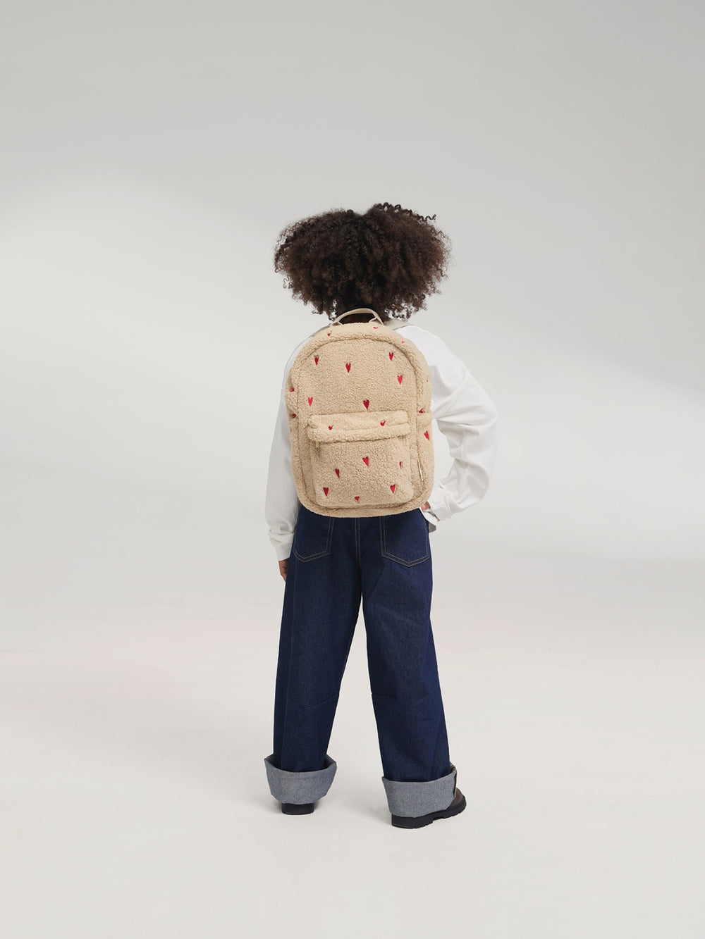 Teddy Midi Backpack | Ecru Hearts