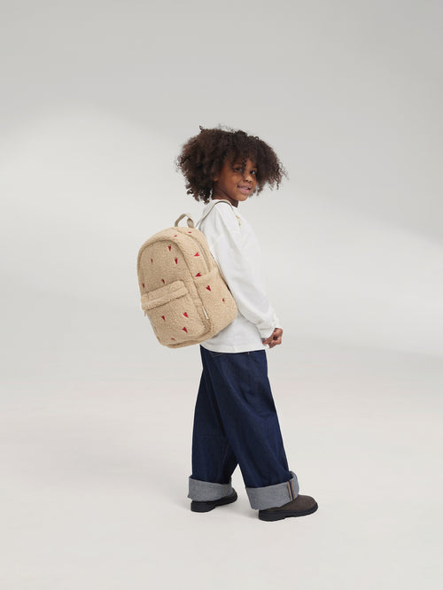 Teddy Midi Sac à dos | Écru Hearts