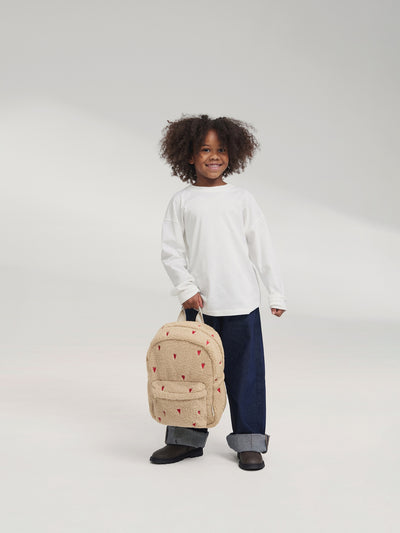 Teddy Midi Sac à dos | Écru Hearts