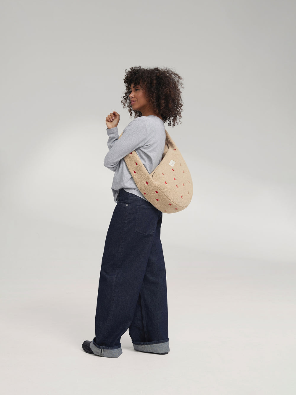 Teddy Cross Body Bag | Ecru Hearts