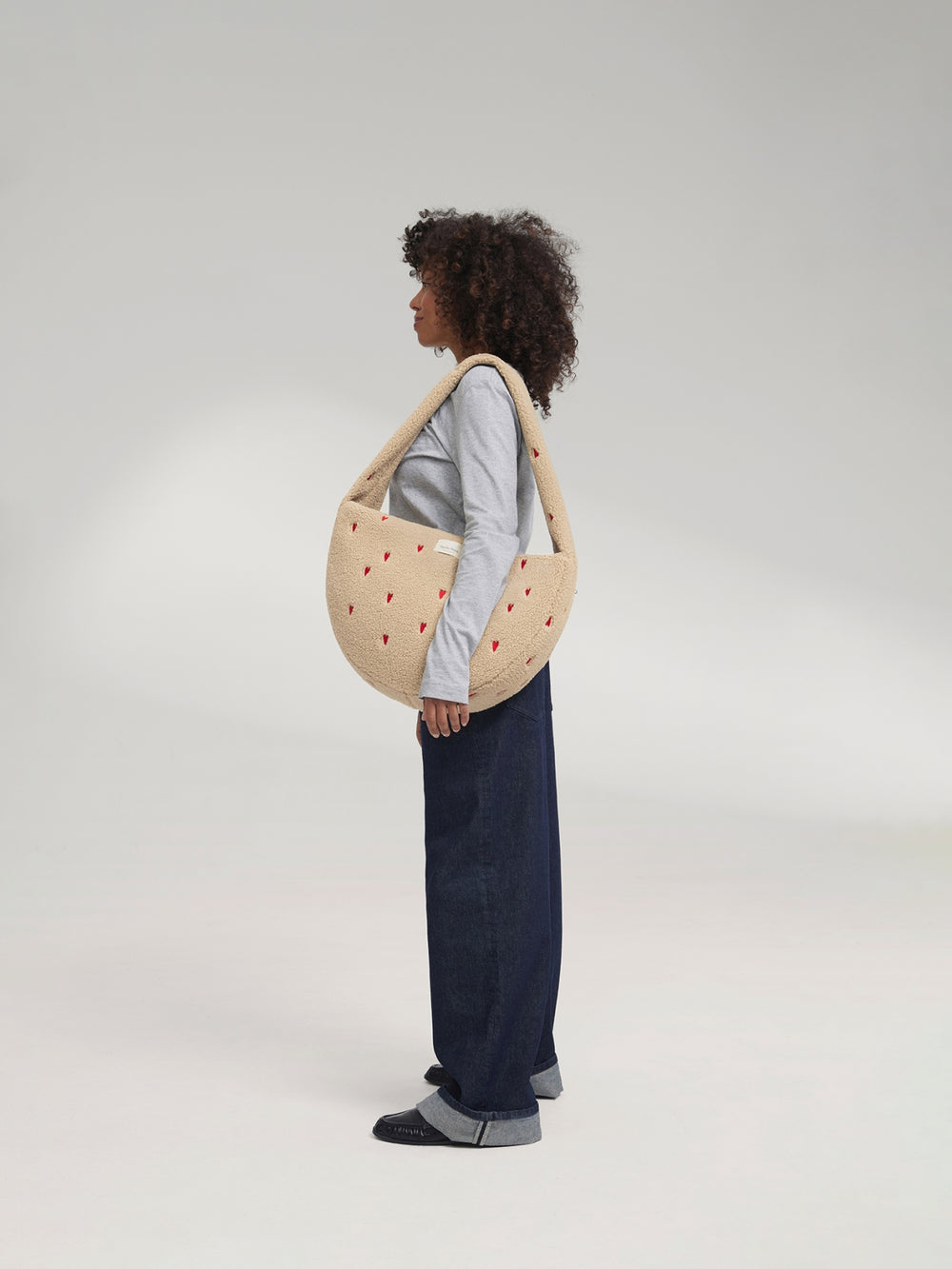 Teddy Crossbody Tas | Ecru Hearts