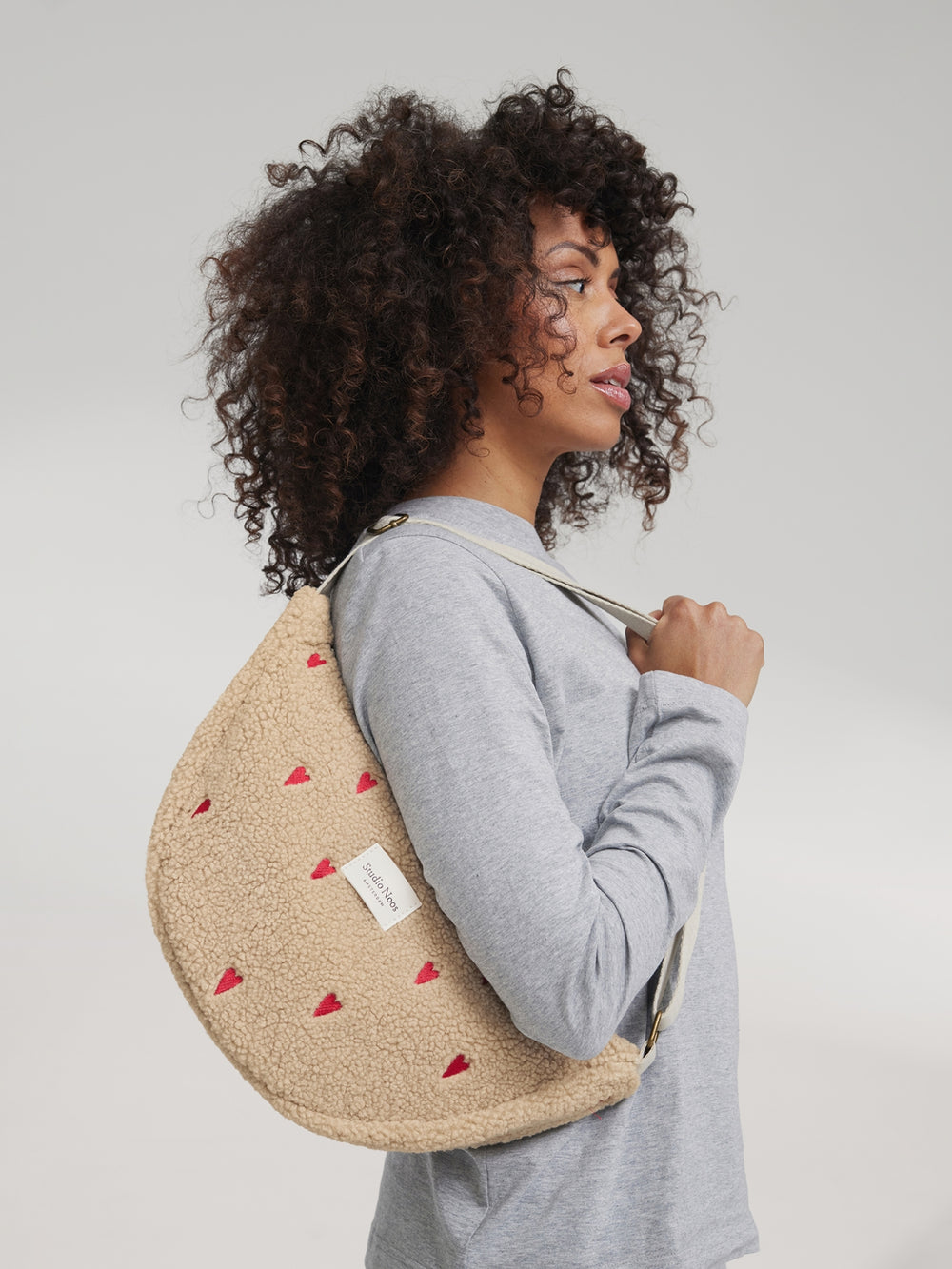 Ecru Teddy Hearts Adult Fanny Pack