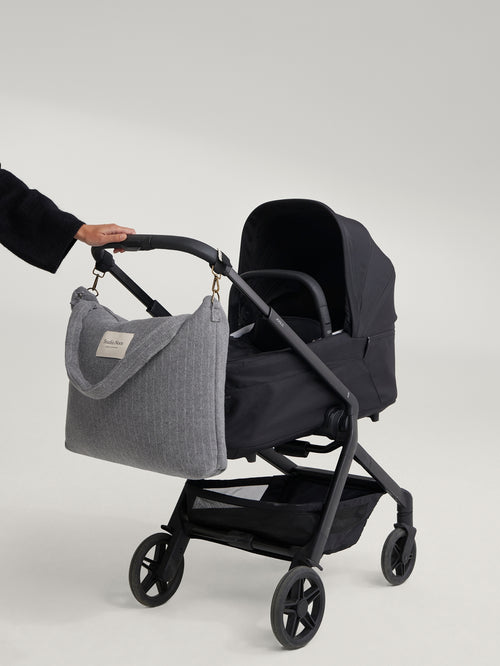 Flannel Chalkstripe Luiertas | Grijze