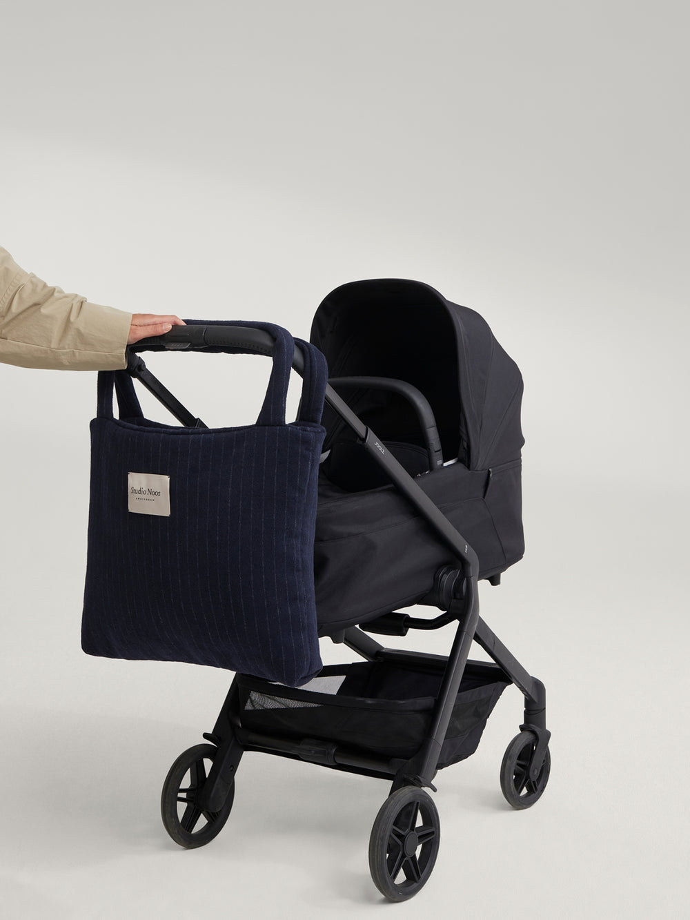 Flanelle craie Mom Bag | Bleu