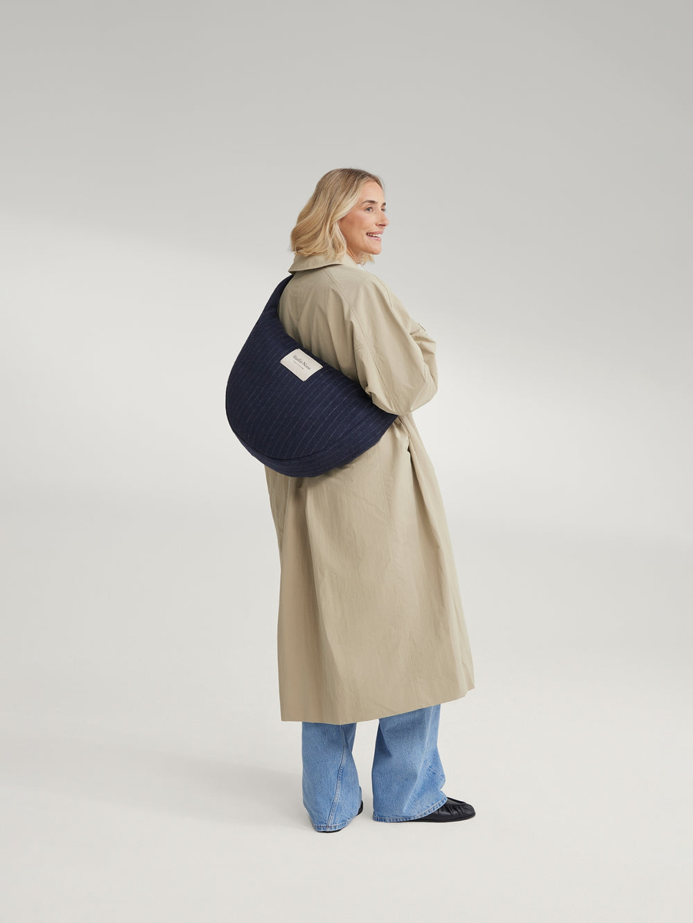 Flanelle craie Cross Body Bag | Bleu