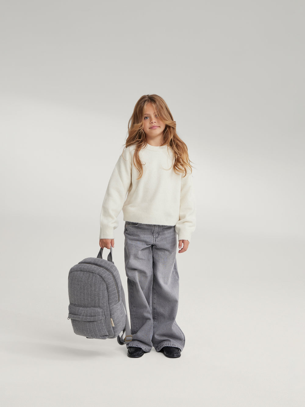 Flanelle craie Midi Sac à dos | Gris