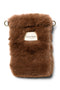 Faux Fur Pochette Pour Téléphone | Brun