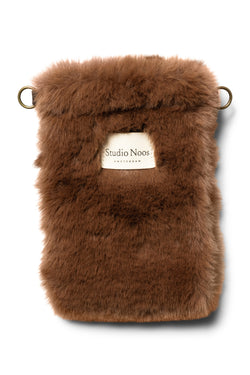 Faux Fur Telefoontasje | Bruine