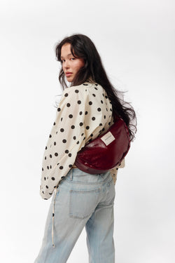 Vegan Leather Mini Cross Body Bag | Burgundy