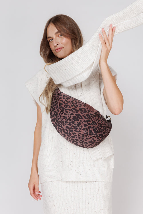 Puffy Adult Fanny Pack | Red Leopard