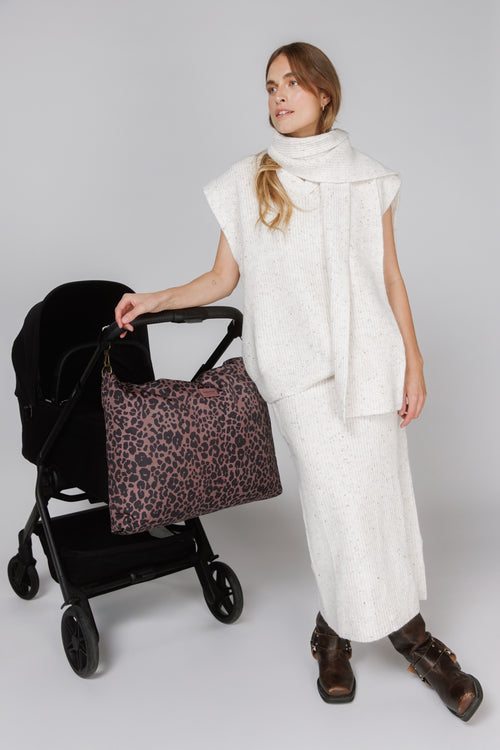 Puffy Diaper Bag | Red Leopard