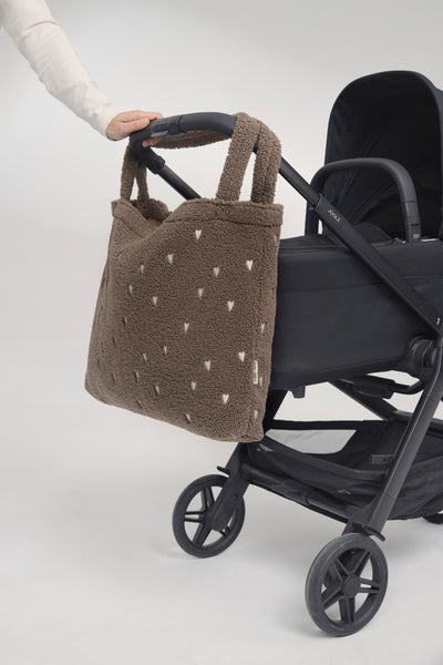 Teddy Mom Bag | Brown Hearts