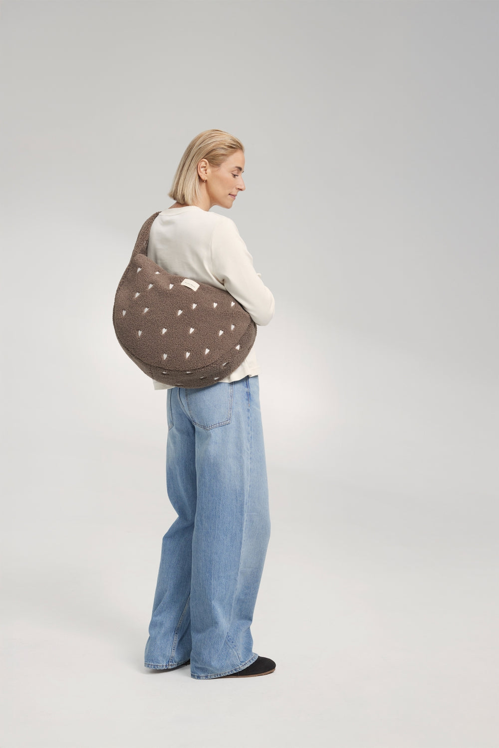 Teddy Cross Body Bag | Brown Hearts