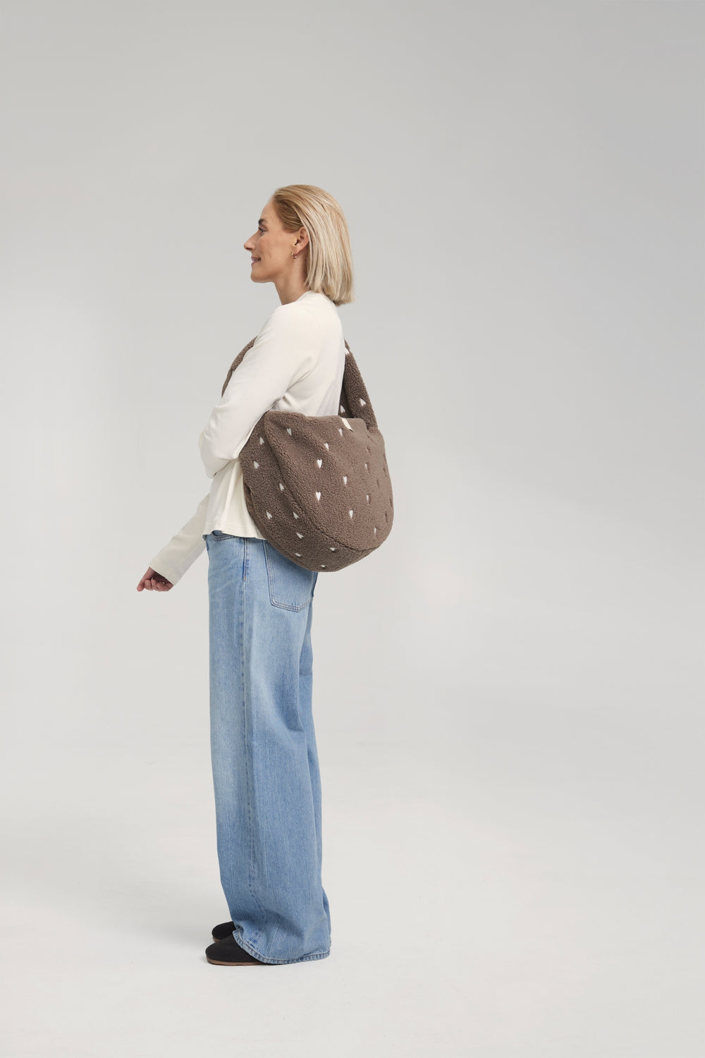 Teddy Cross Body Bag | Brown Hearts