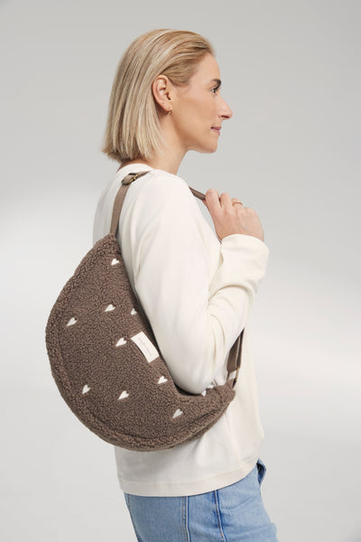 Teddy Adult Fanny Pack | Brown Hearts