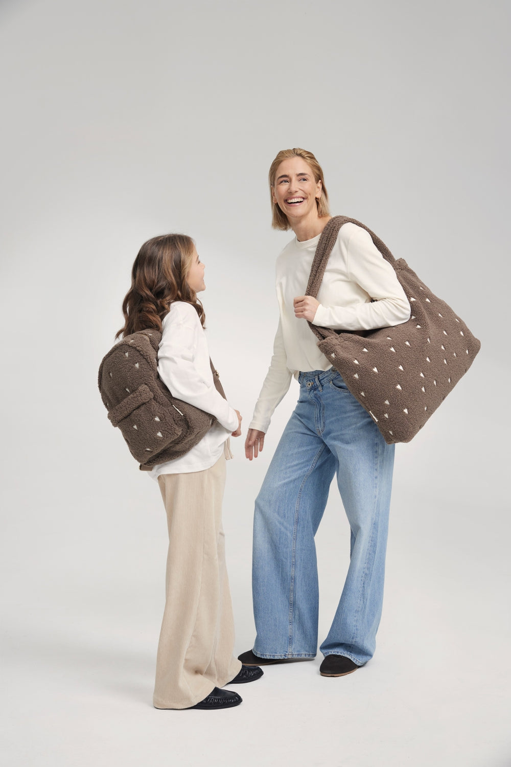 Teddy Mom Bag | Brown Hearts