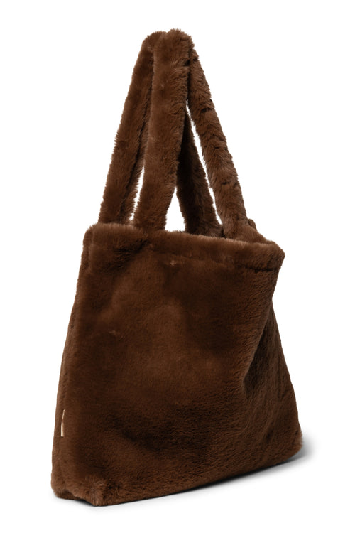 Faux Fur Mom Bag | Brown