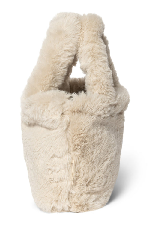 Faux Fur Mini Handtas | Naturel