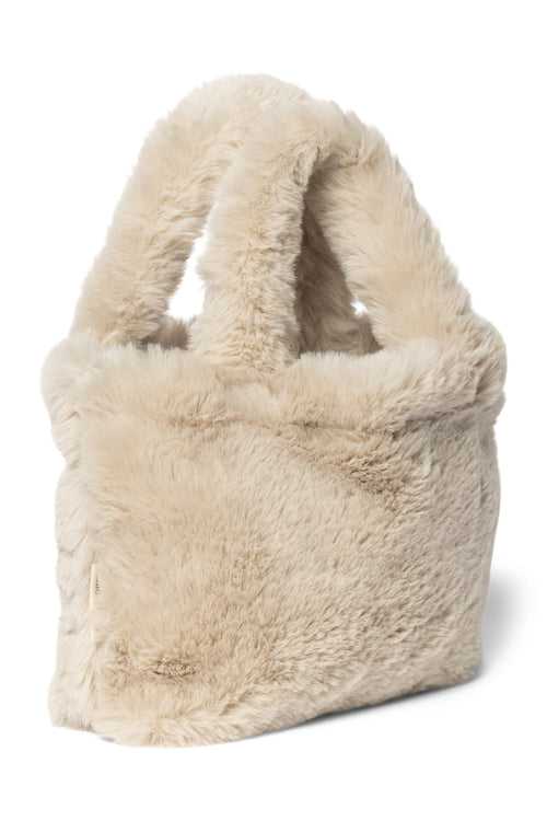 Faux Fur Mini Handtas | Naturel