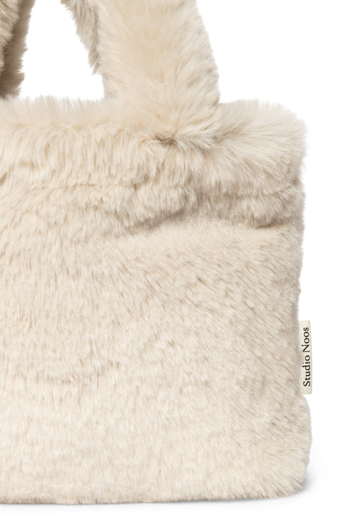 Faux Fur Mini Handtas | Naturel