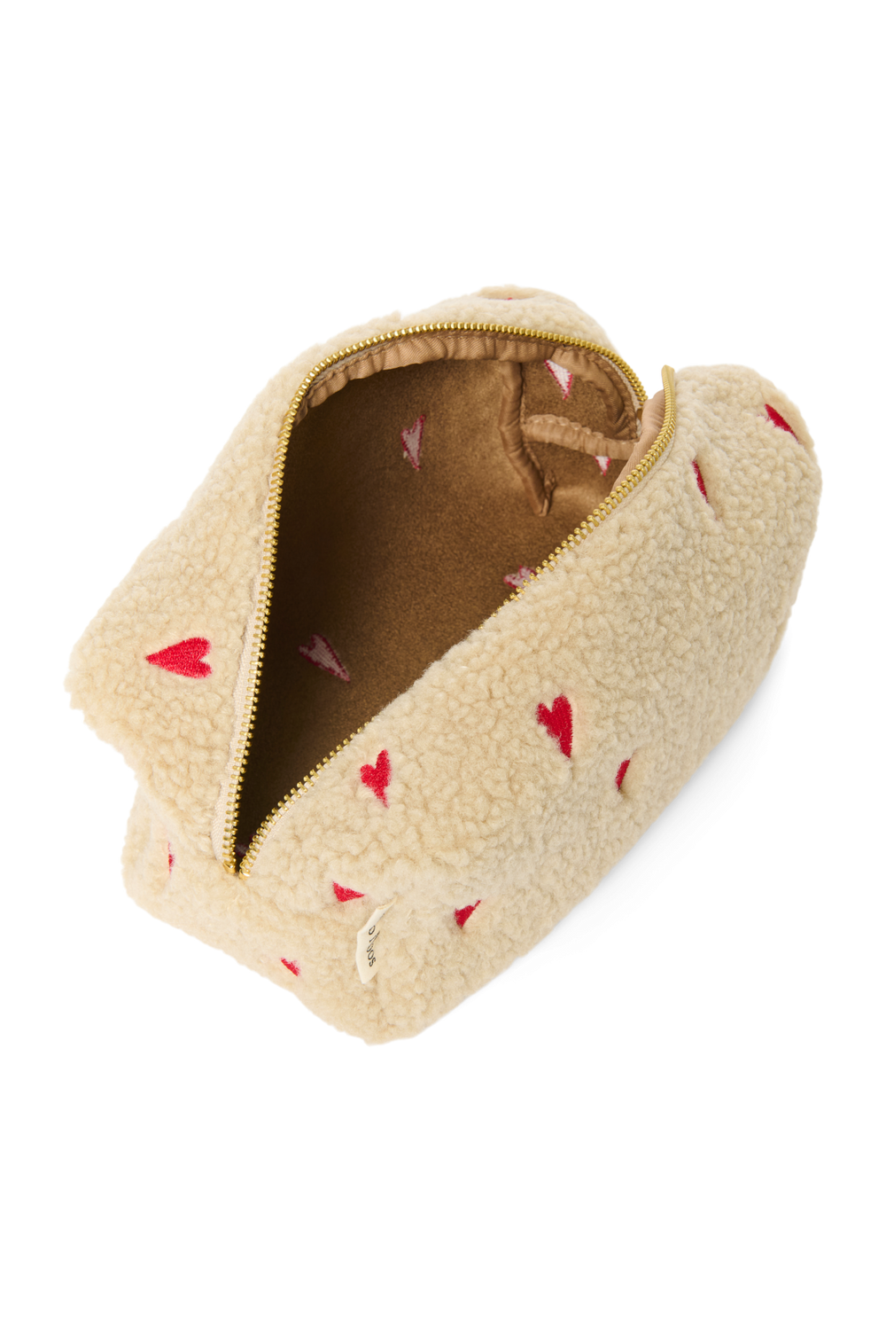 Teddy Pouch | Ecru Hearts