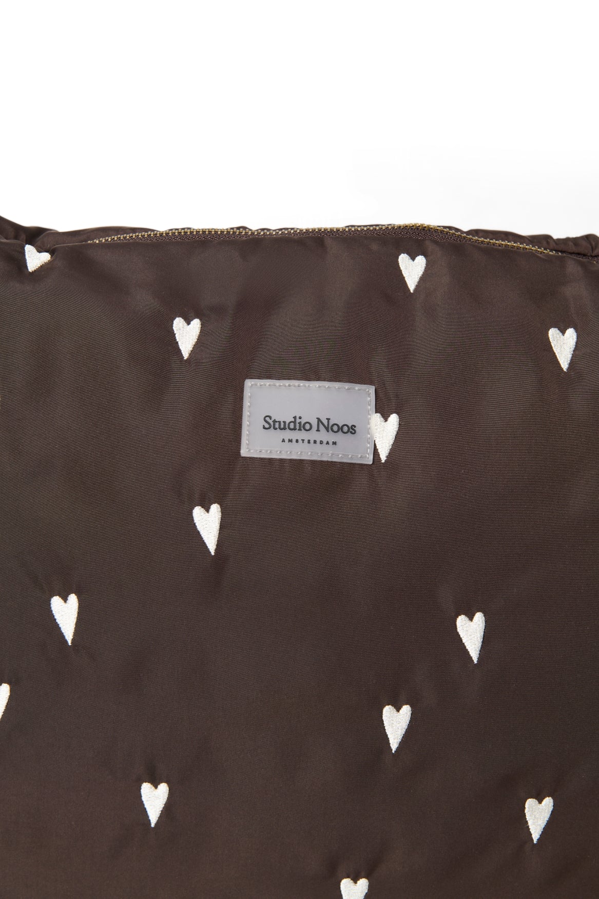 Puffy Diaper Bag | Brown Hearts