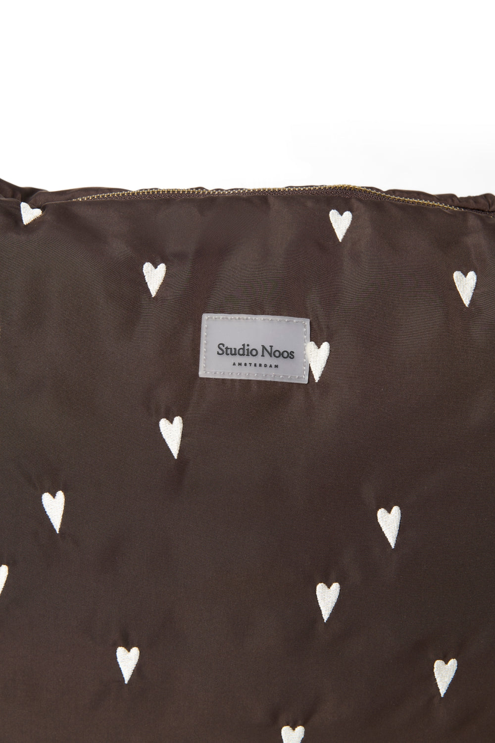 Puffy Diaper Bag | Brown Hearts
