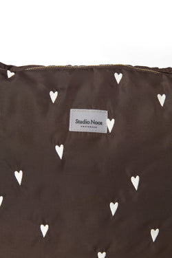 Puffy Diaper Bag | Brown Hearts