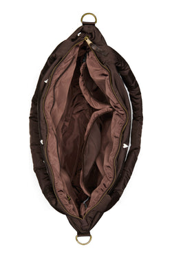 Puffy Diaper Bag | Brown Hearts