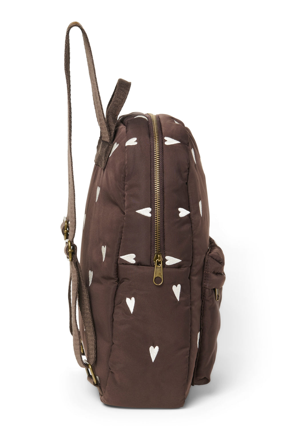 Puffy Midi Rugzak | Brown Hearts