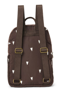 Puffy Midi Rugzak | Brown Hearts