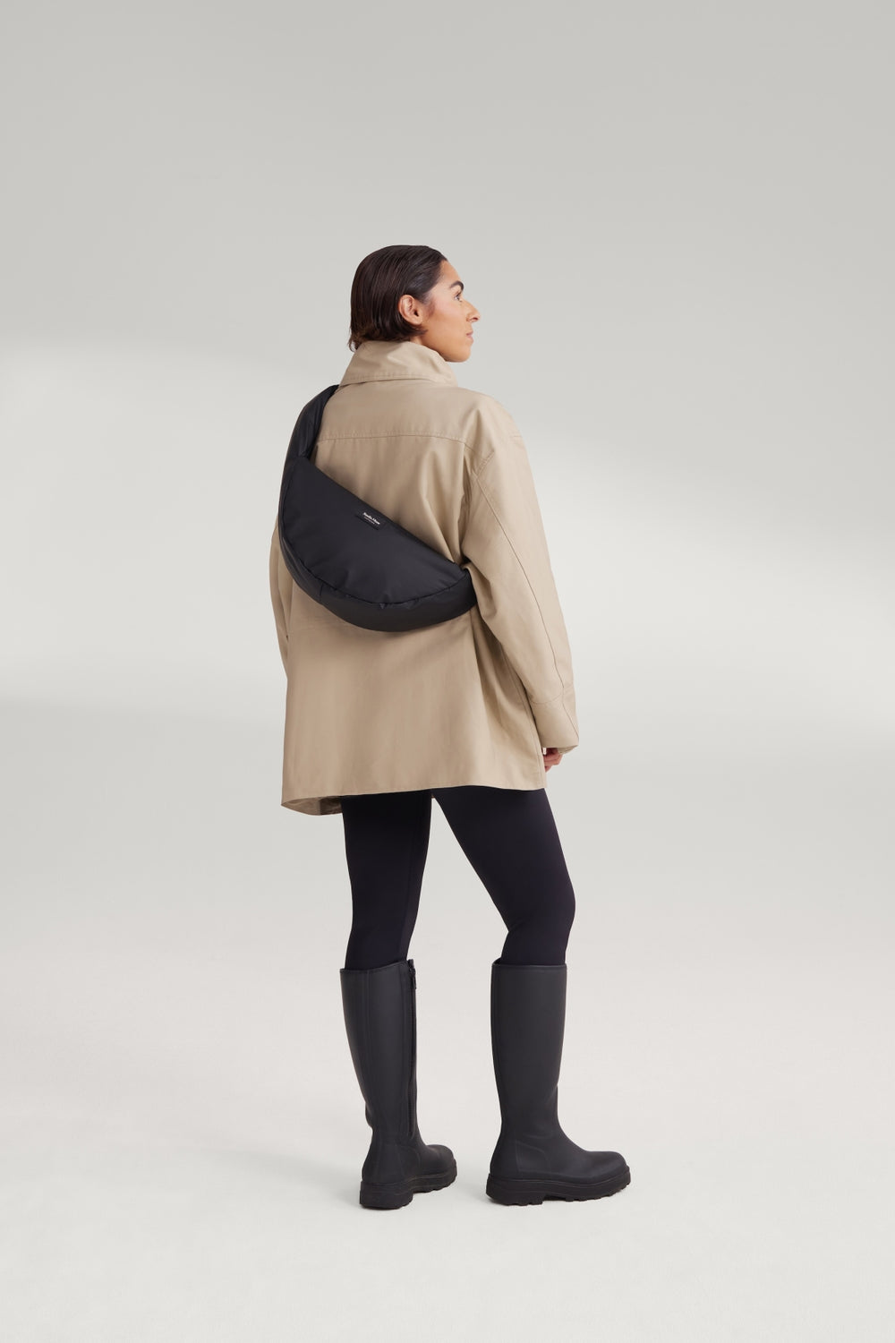 Rain Puffy Mini Cross Body Bag | Black