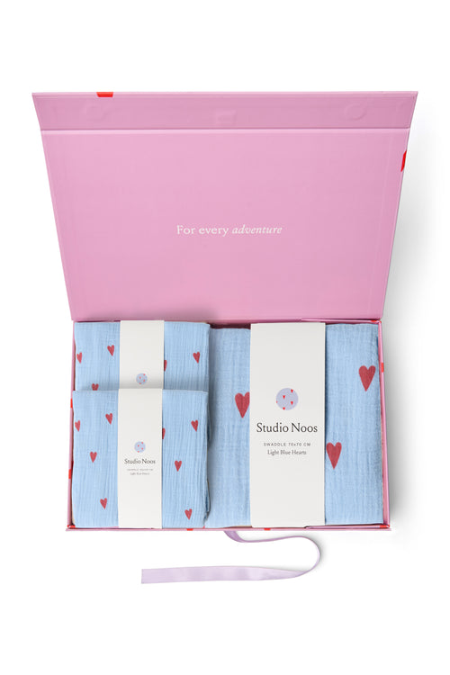 Coffret cadeau de Maxi-langes Cœurs Bleus