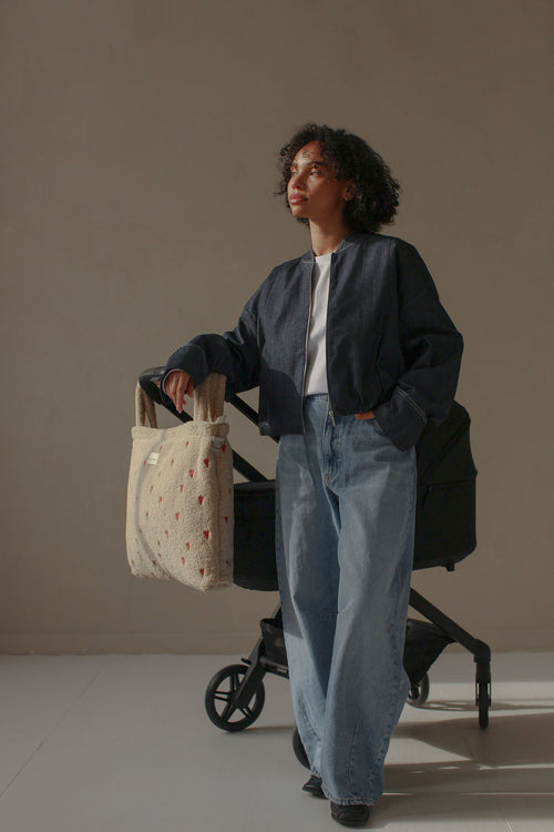 Ecru Teddy Hearts Luiertas