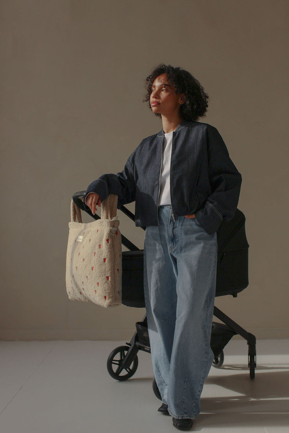 Teddy Diaper Bag | Ecru Hearts