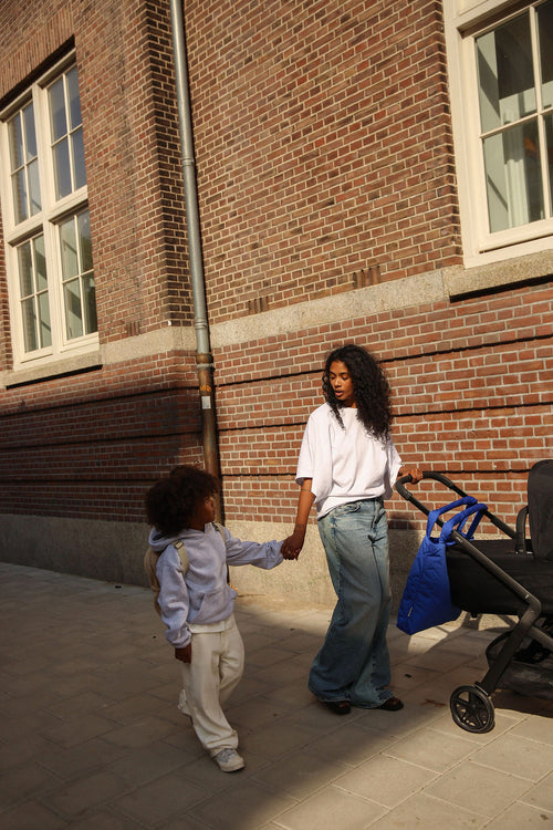Matelassé Mom Bag | Bleu