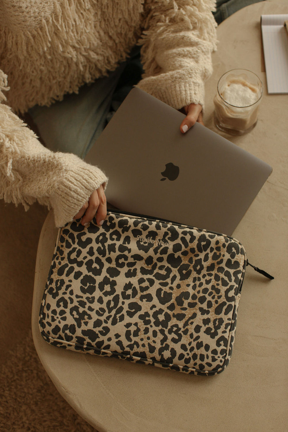 Soft Cotton Pochette Pour Ordinateur Portable 13 Inch | Leopard