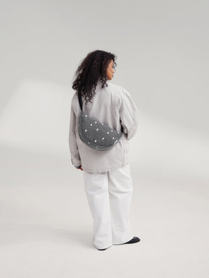 Grijze Denim Hearts Adult Fanny Pack