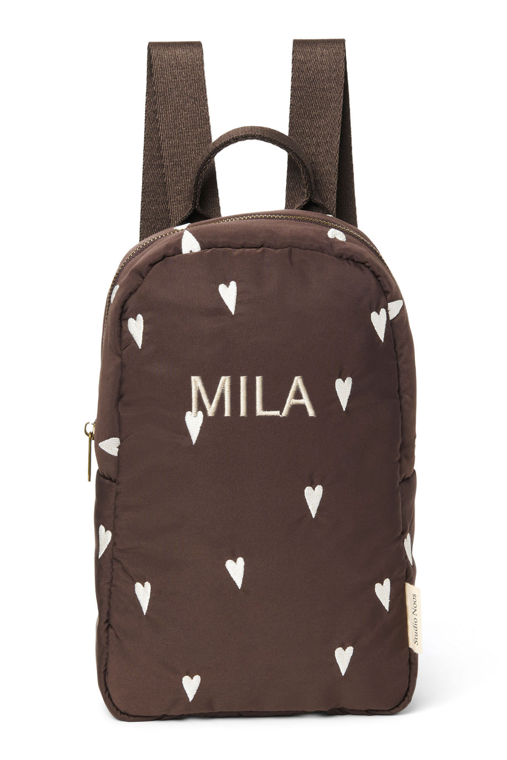 Puffy Mini-Rucksack | Brauner Hearts