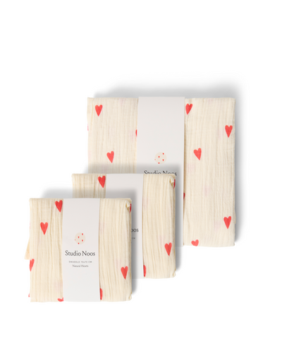 Swaddle Gift Set | Beige Hearts