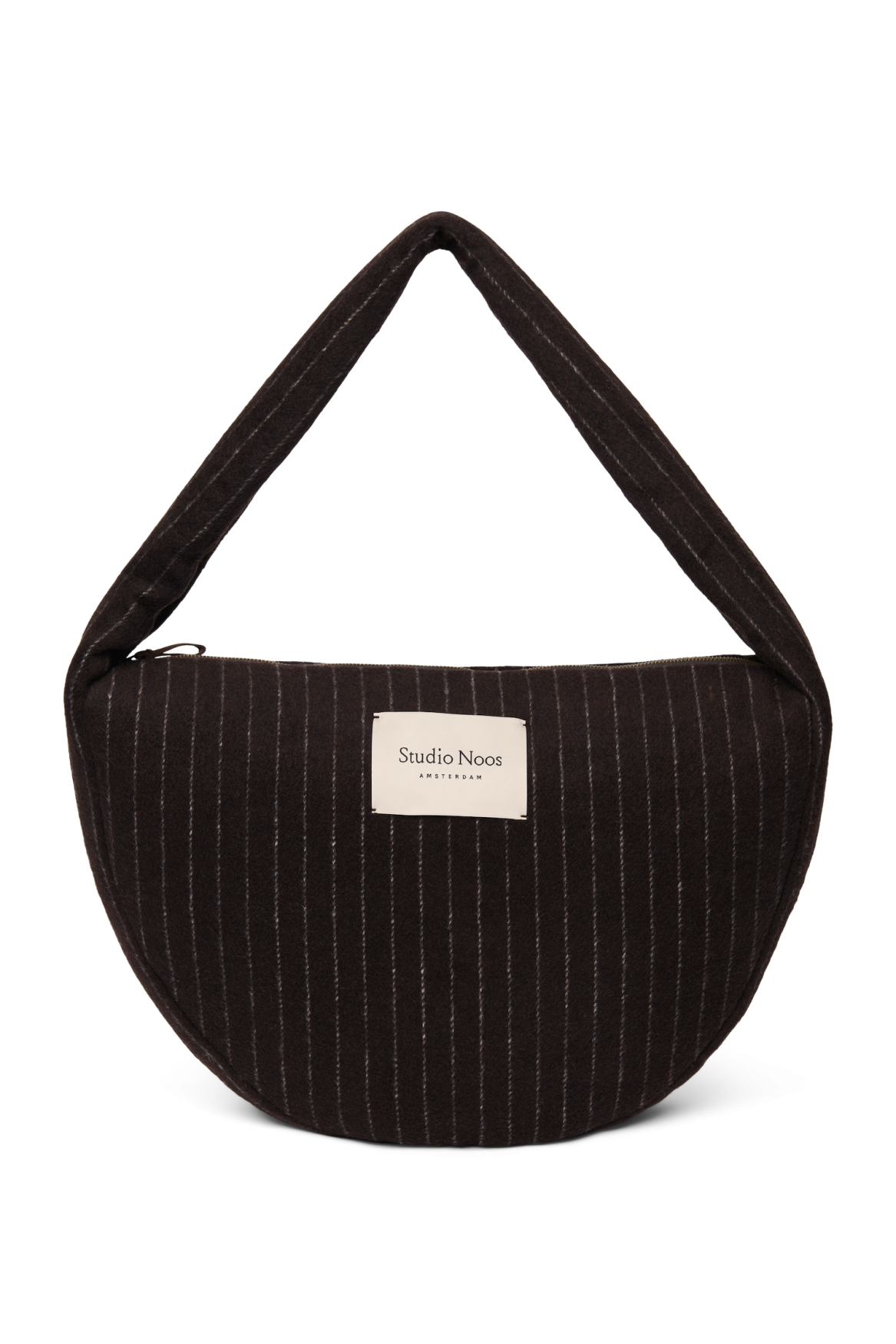 Flannel Chalkstripe Cross Body Bag | Brown